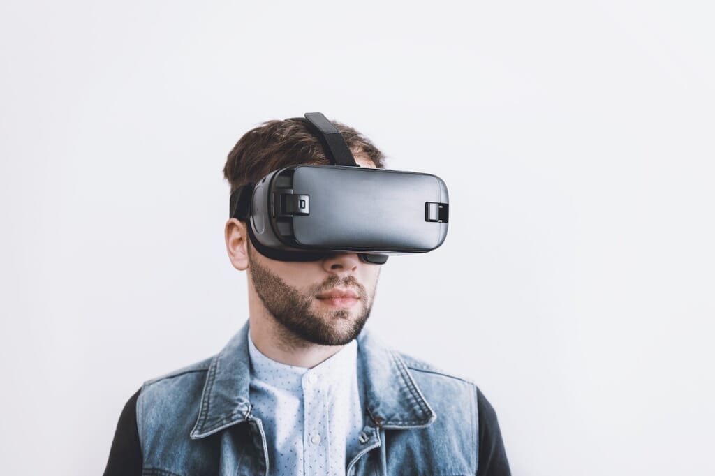 Man with VR glasses